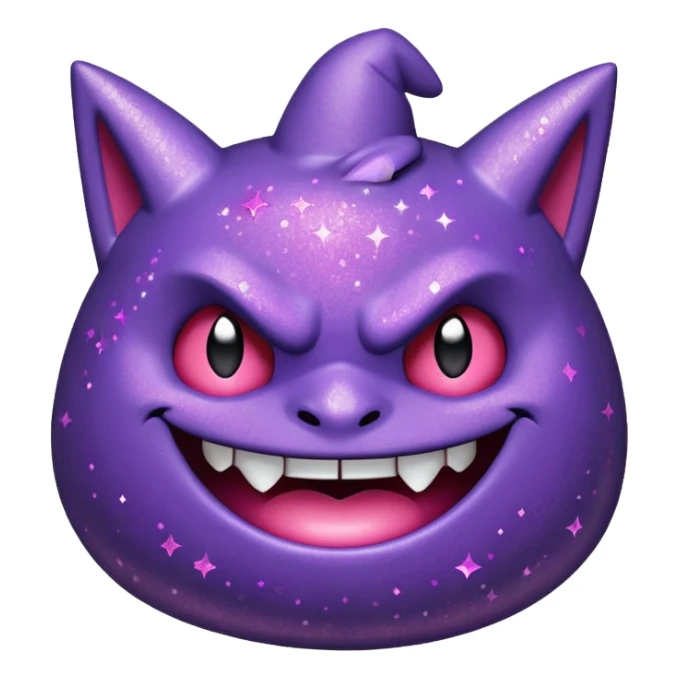 glitter purple and pink gengar sticker