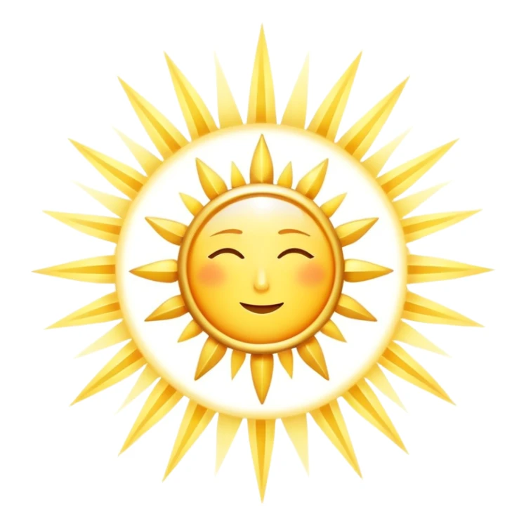 Mystical sun with celestial rays and ethereal 15-minute timer, sparkling light beams sticker