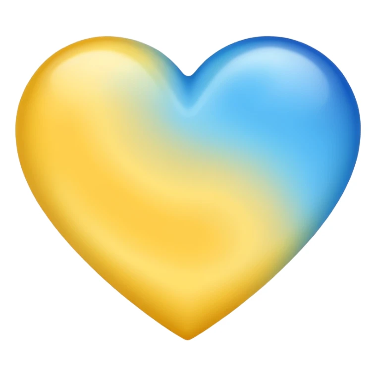 Corazón azul y amarillo juntos degradado sticker