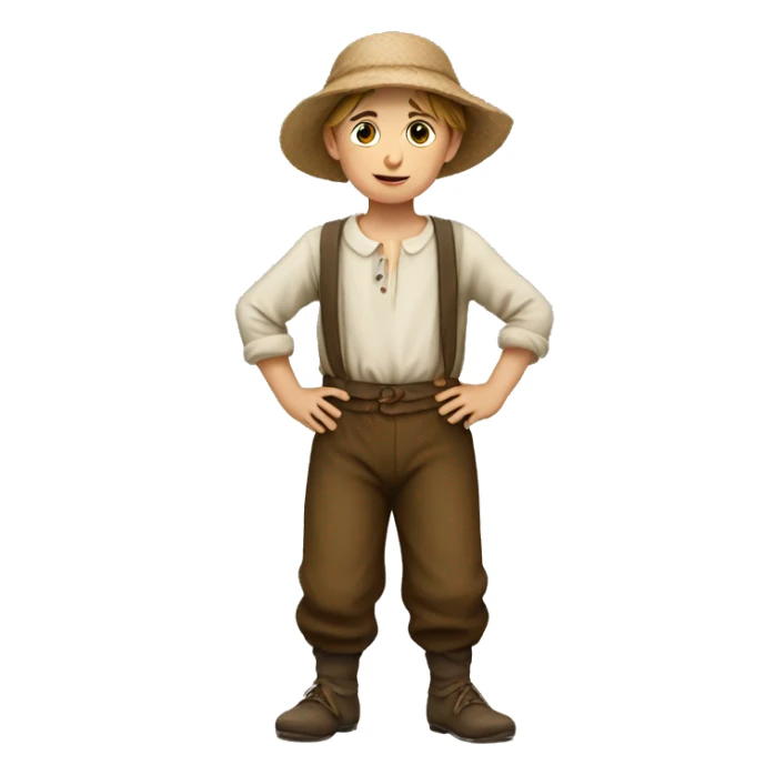 European peasant child in pants sticker
