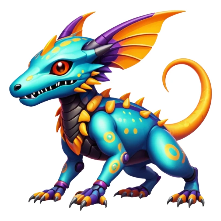  exotic tropical cyber-Protogen-Fakémon-Vernid-creature sticker
