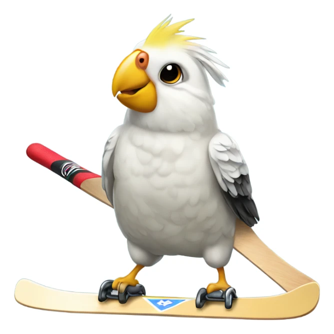 Cockatiel playing hockey  sticker
