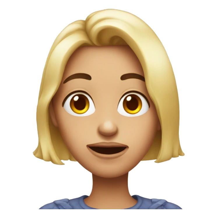 Birthday girl with weird ugly face sticker