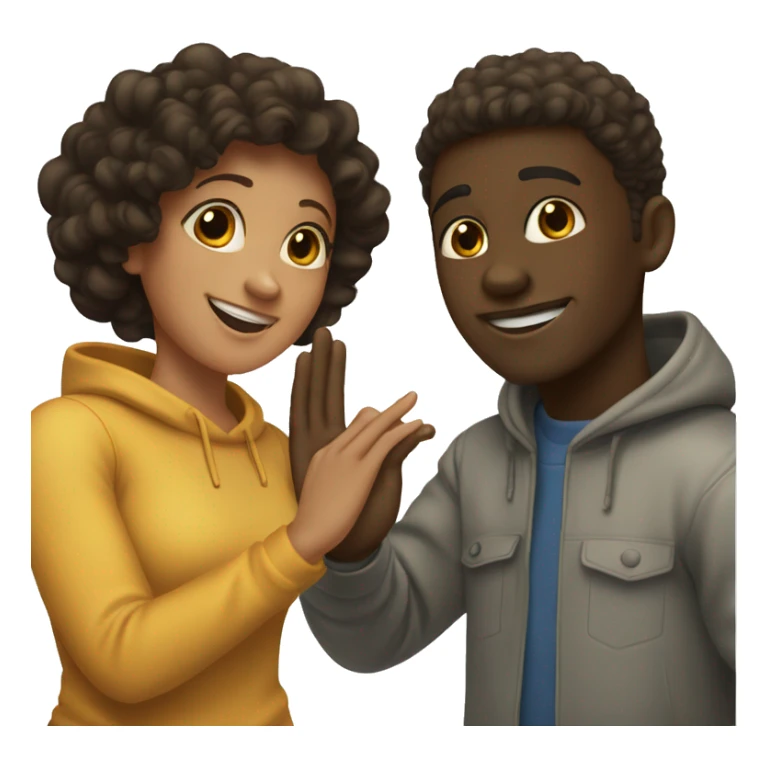 two bestfriends a black girl and a black guy giving each other a high five  sticker