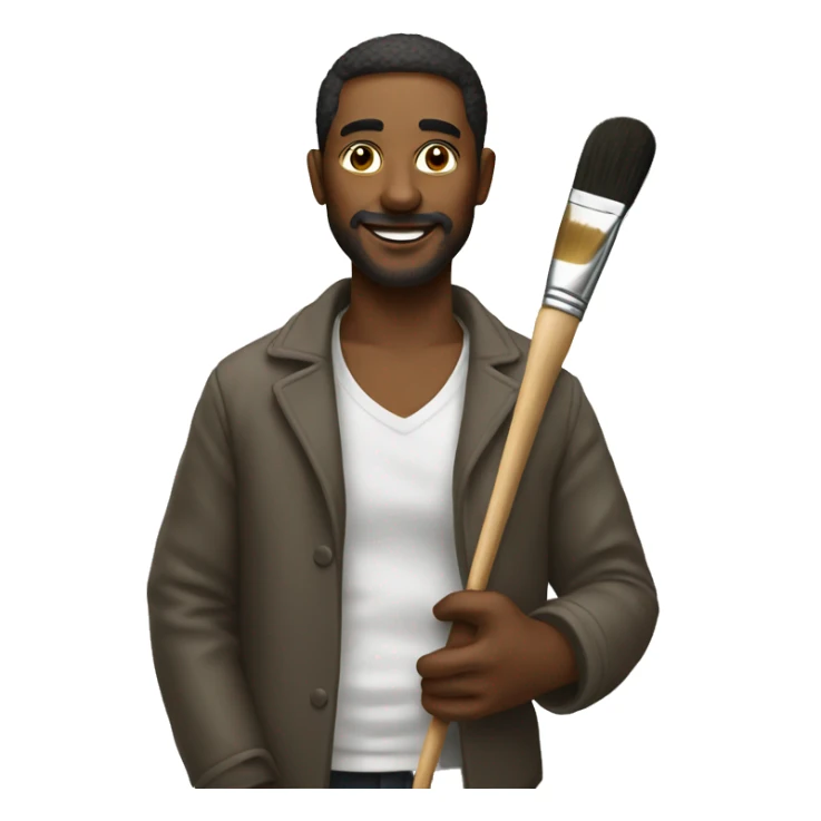 an artist with a palette and a brush sticker