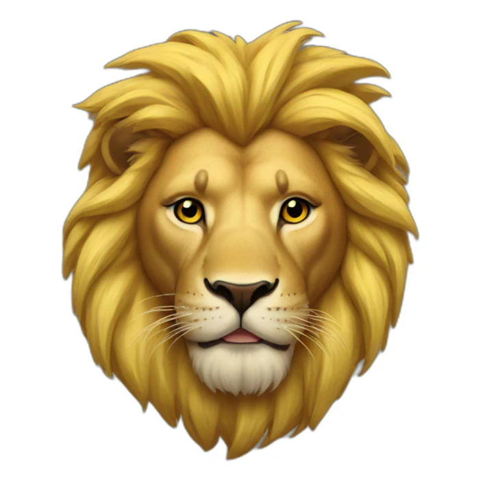 lion with yellow hair and gold chain on his neck sticker