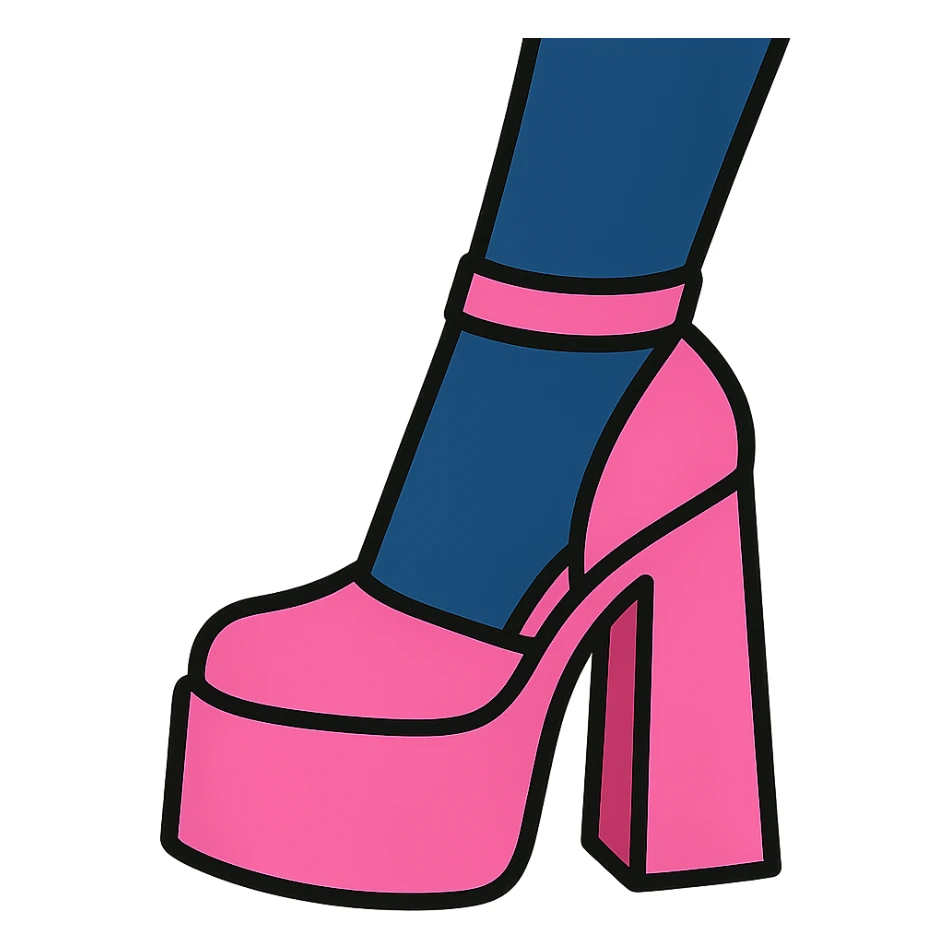 pink platform heel with a leg in stockings sticker