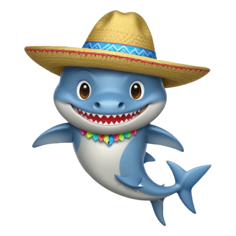 Shark with blue shoes and sombrero hat sticker