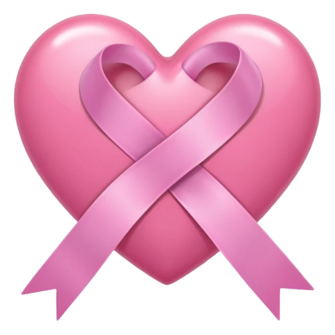 a pink heart with a pink ribbon around it  sticker