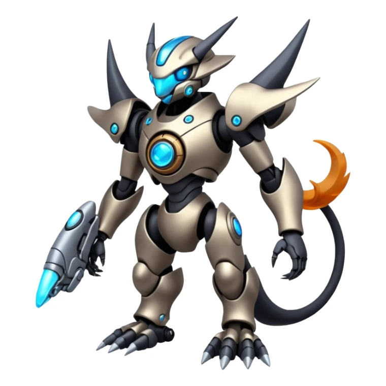 Mechanical Nebulae Futuristic Modern Cybernetic Protogen-Fakémon-Pokémon-creature-fusion (full body) sticker