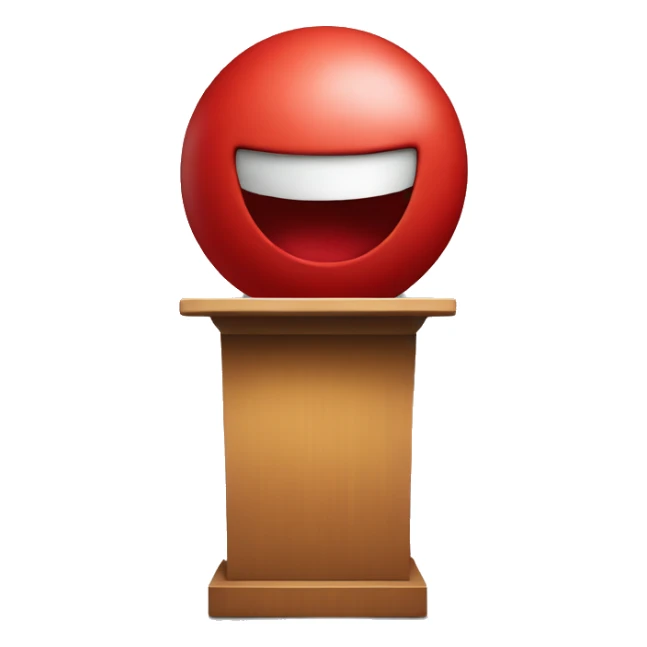 Red blob person on a podium giving a speech sticker