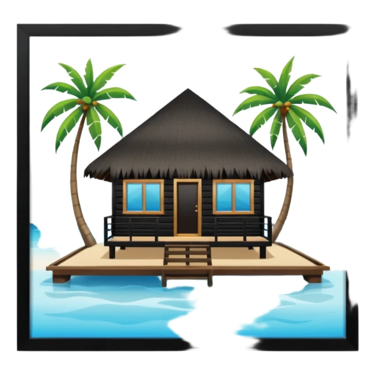 maldives hotel room hut on water  sticker