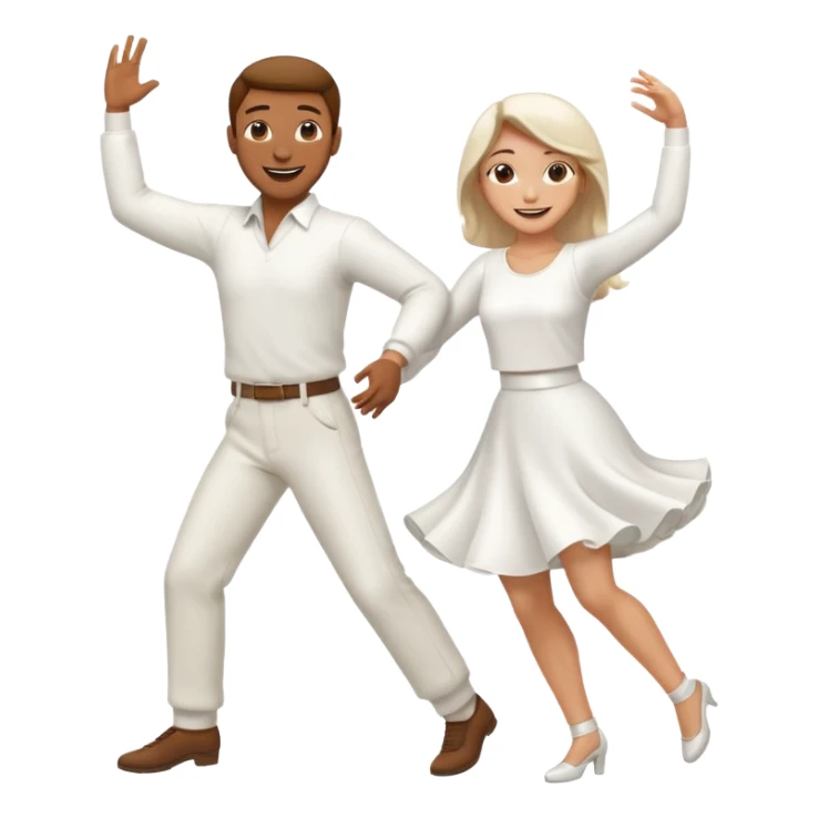 Man and woman dancing white sticker