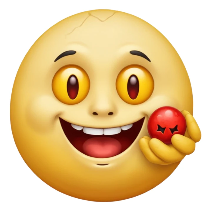 a cursed yellow emoji circle with rock on hands and he looks super drunk sticker