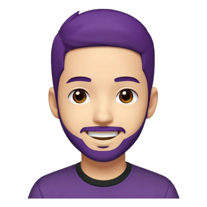 Mike Shinoda with dark purple hair, brown eyes sticker