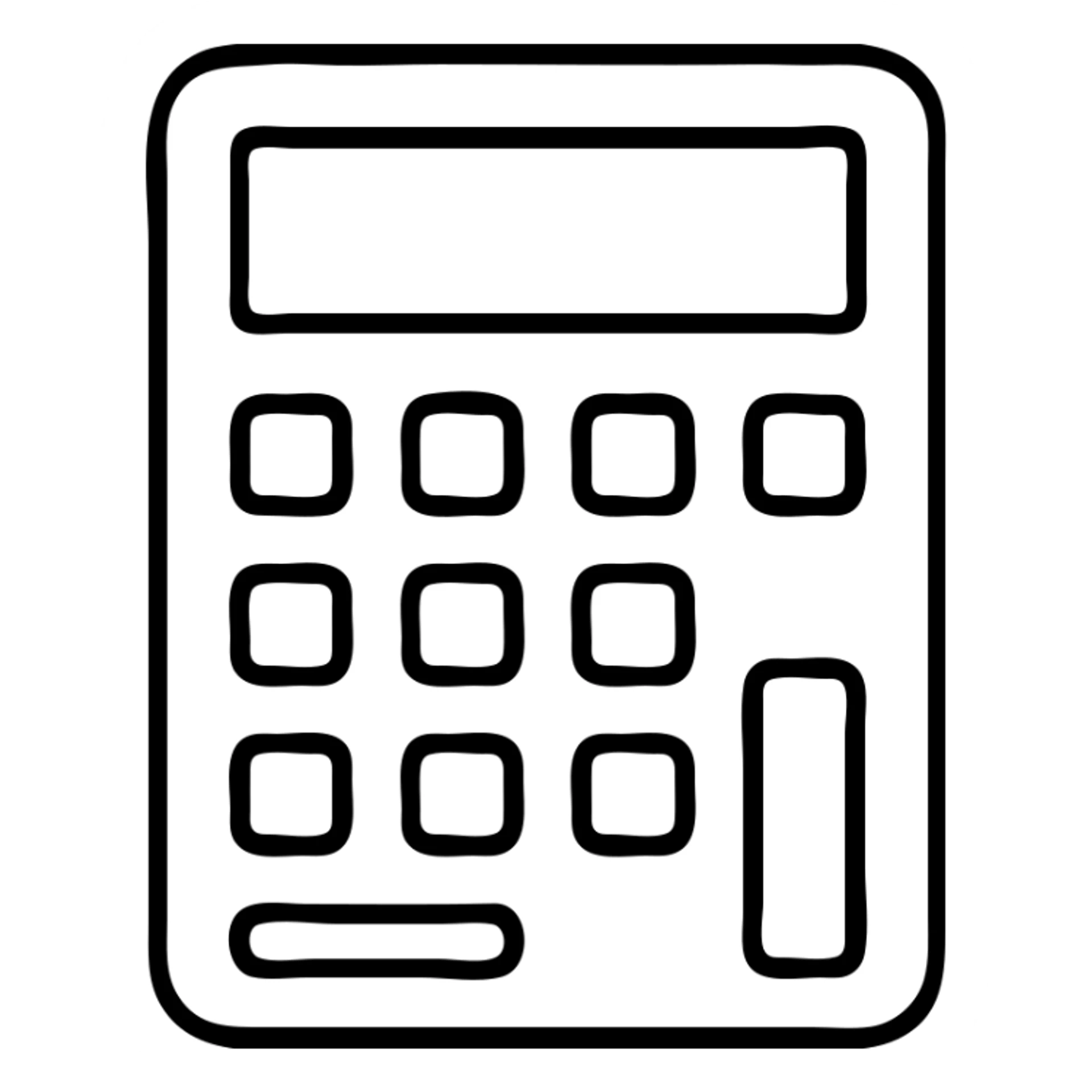 calculator black outline icon sticker