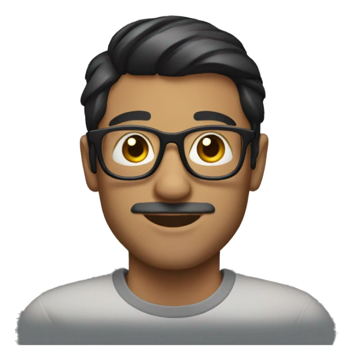 handsome man with short stubble having black coloured hair and spectacles  sticker