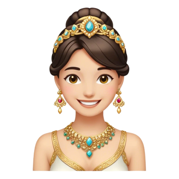 smiling girl with jewelry indoors sticker