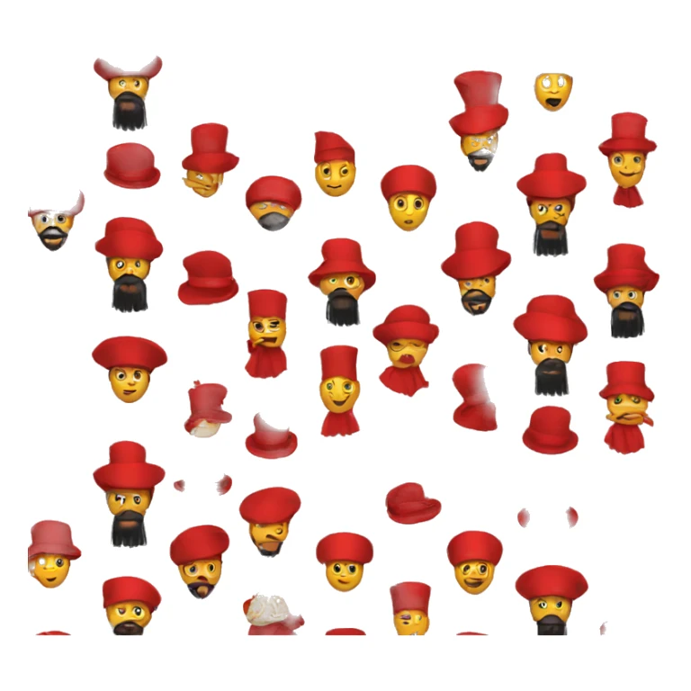 man wearing red fez with a black tassel sticker