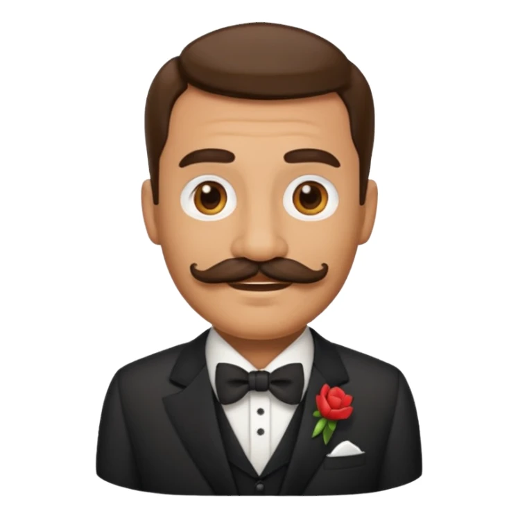 Make a father emoji and a formal dress and mustache sticker