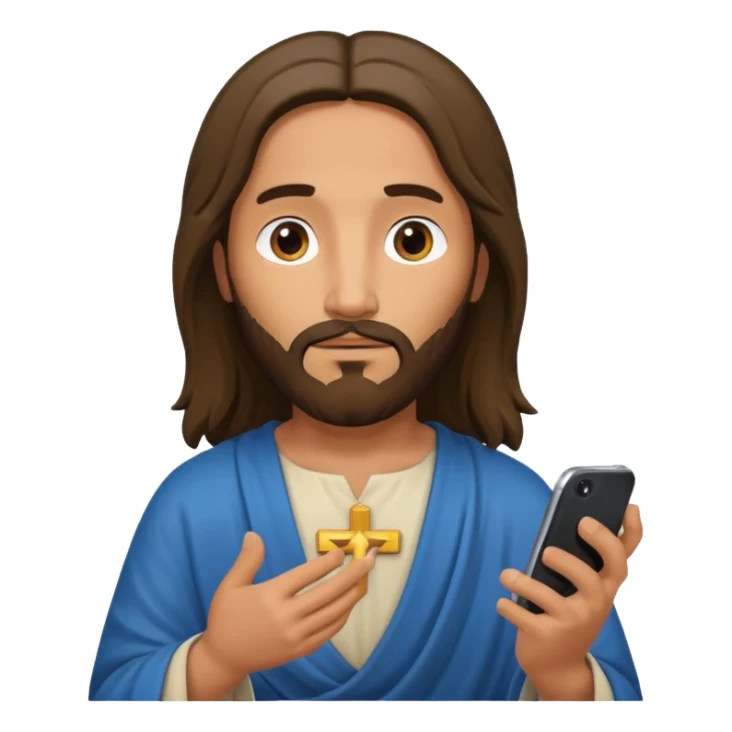 Jésus sur son téléphonesur son téléphone en train de le regarder sticker