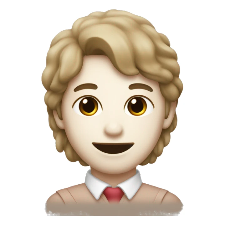 Inicial A en corazón color crema sticker