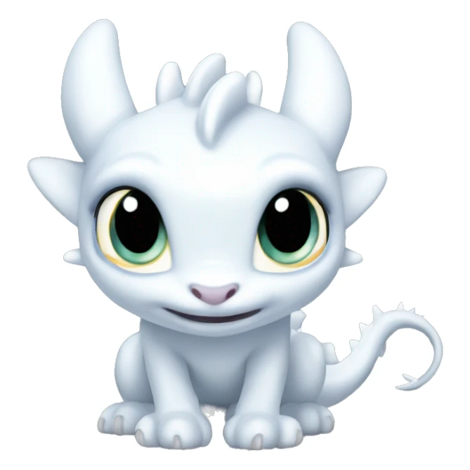 Light fury toothless dragon white with blue eyes  sticker