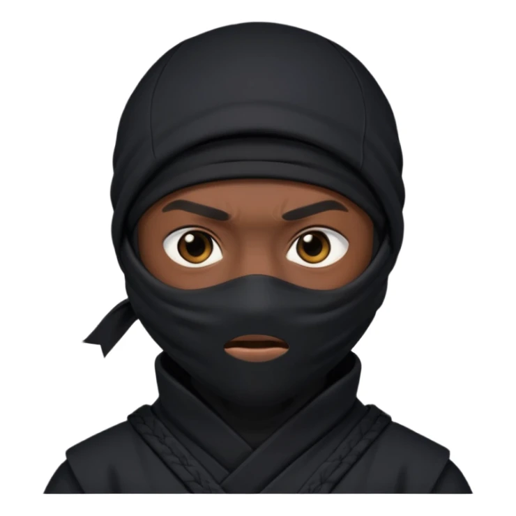 Ninja covering his face with black ninja suite. sticker