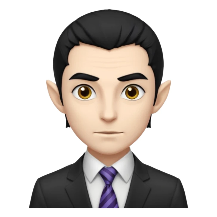 dark elf with tie, business sticker