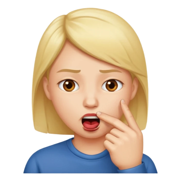 Una carita mordiéndose el dedo  sticker