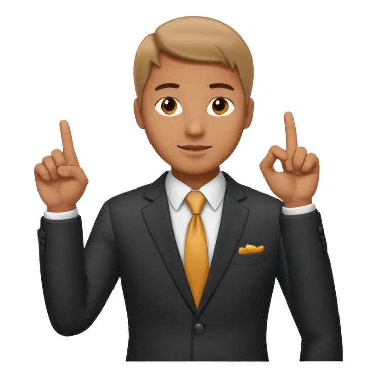 Uomo che indica con le mani  six seven  sticker