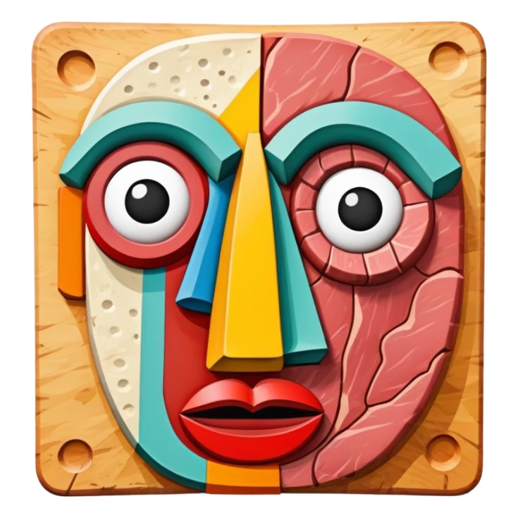 picasso abstract art SPAM MEAT face sculpture  sticker
