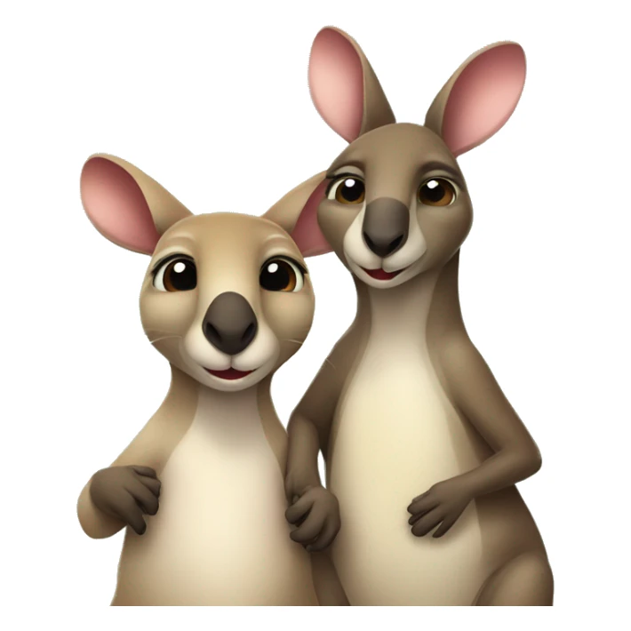 Kangaroo and possum in love sticker
