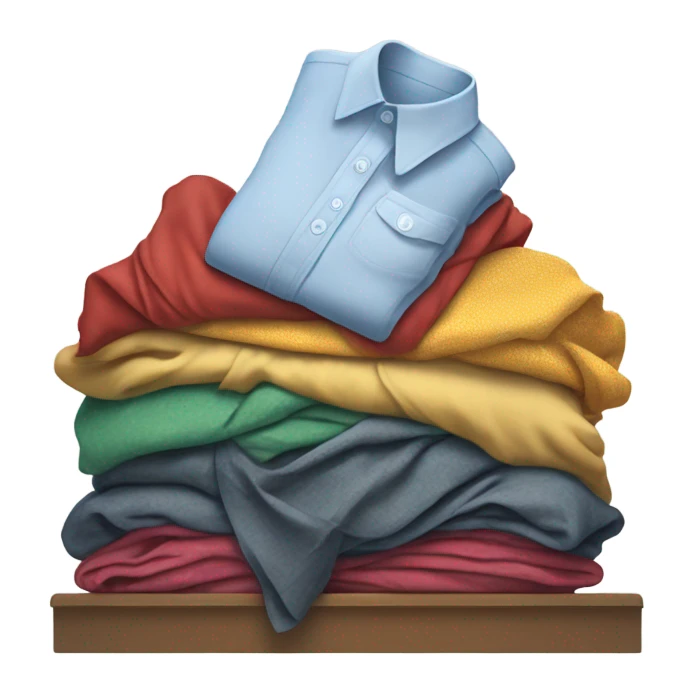 hand dropping shirt into pile of clothes sticker