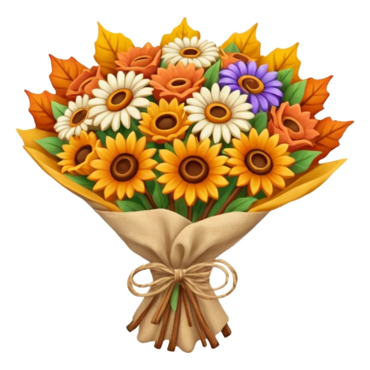 Wrapped Autumn flour bouquet sticker