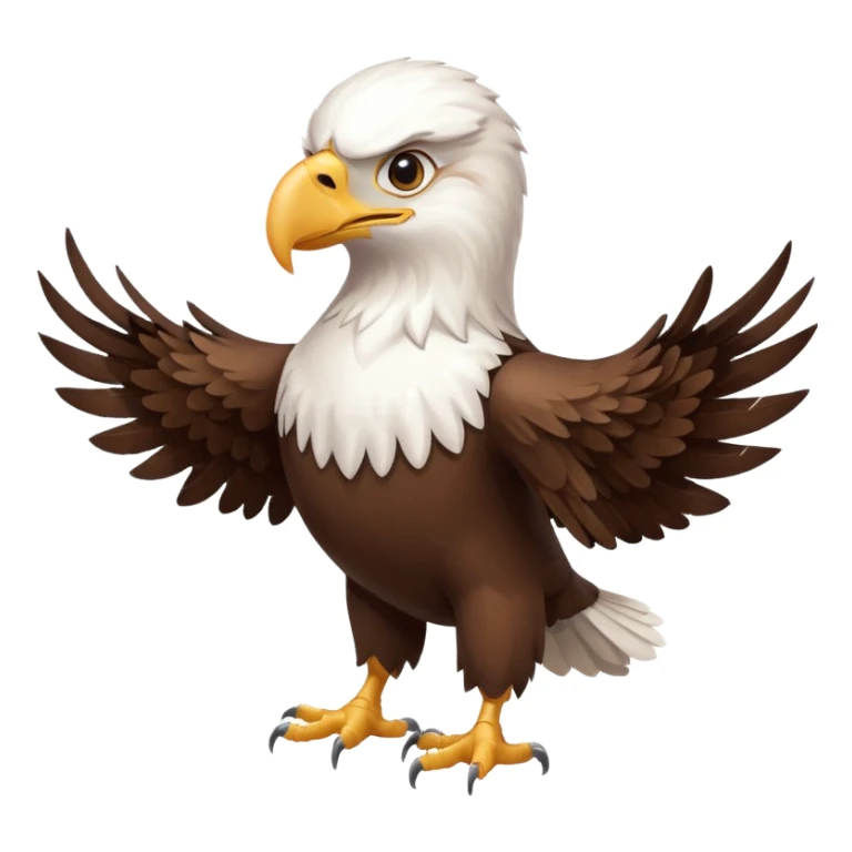 Create a single emoji of a Eagle in full body, shown at a slight side angle in a natural, characteristic pose. Cute and stylized like an emoji, but clearly recognizable.
 sticker