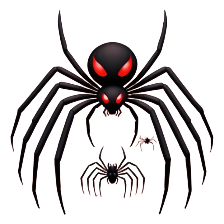 A giant shadow creature with spreading spider legs in a red stormy sky sticker