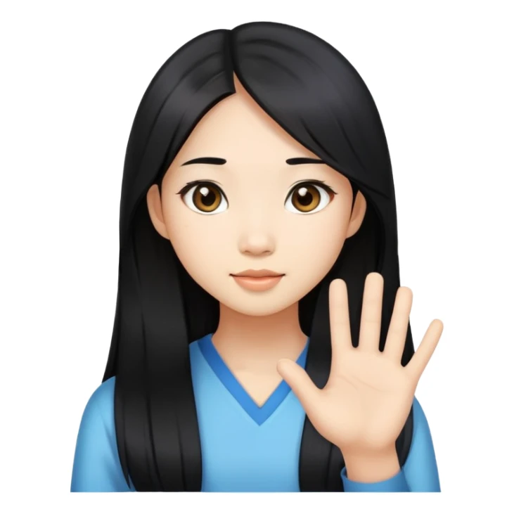 pretty asian girl long hair going “um hello?” sticker