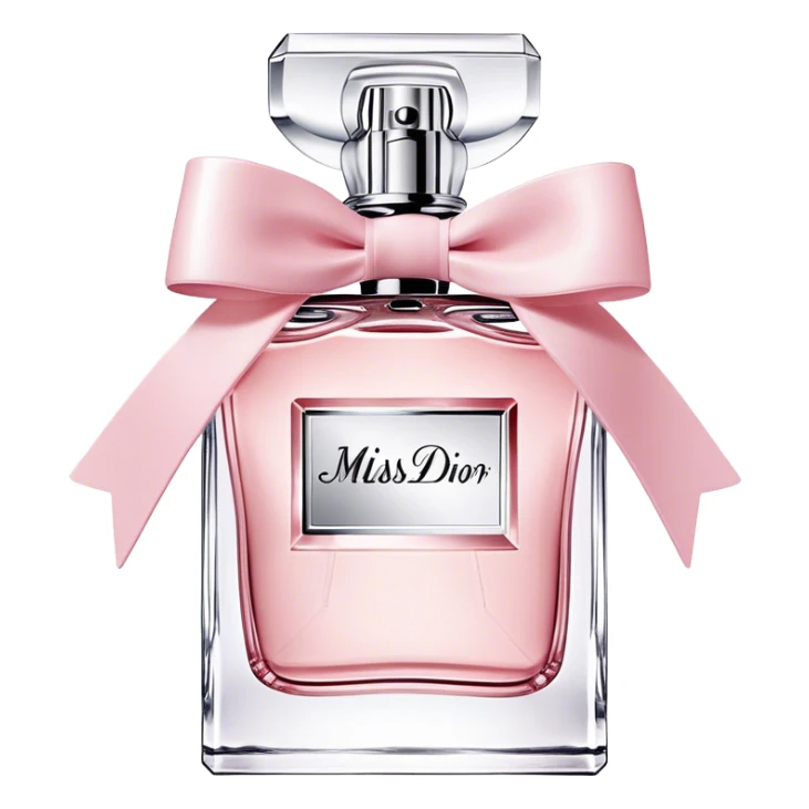Dior miss dior eau de parfum, bow bottle, light pink sticker