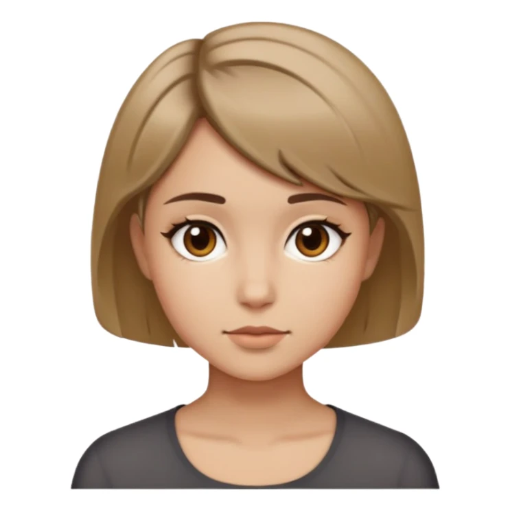 Chica con el pelo rubio oscuro y ojos café y cabello corto sticker