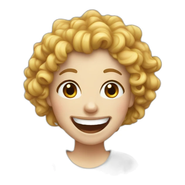 Curly white girl laughing sticker
