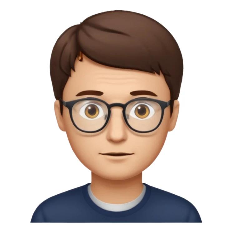 zumbi masculino, óculos fino, cabelo baixo sticker