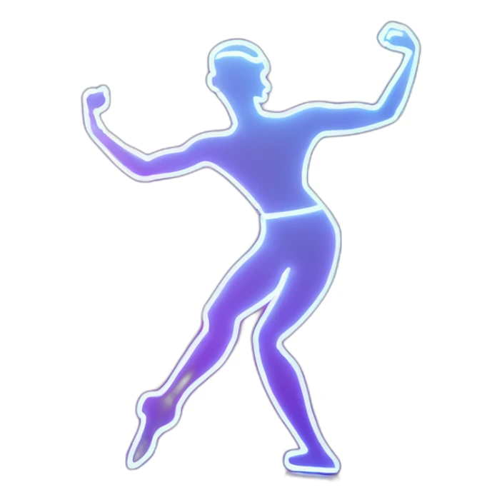  WHITE male dancer big booty neon sign  sticker