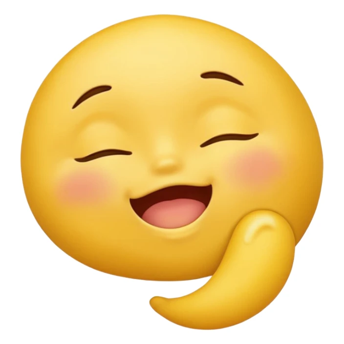 Yellow Emoji with closed eyes and biting lip, air humping full body sticker