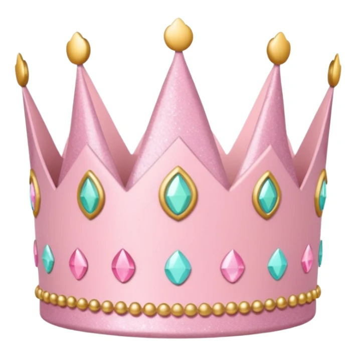 adorable party crown, rounded shapes, soft colors, simple design sticker