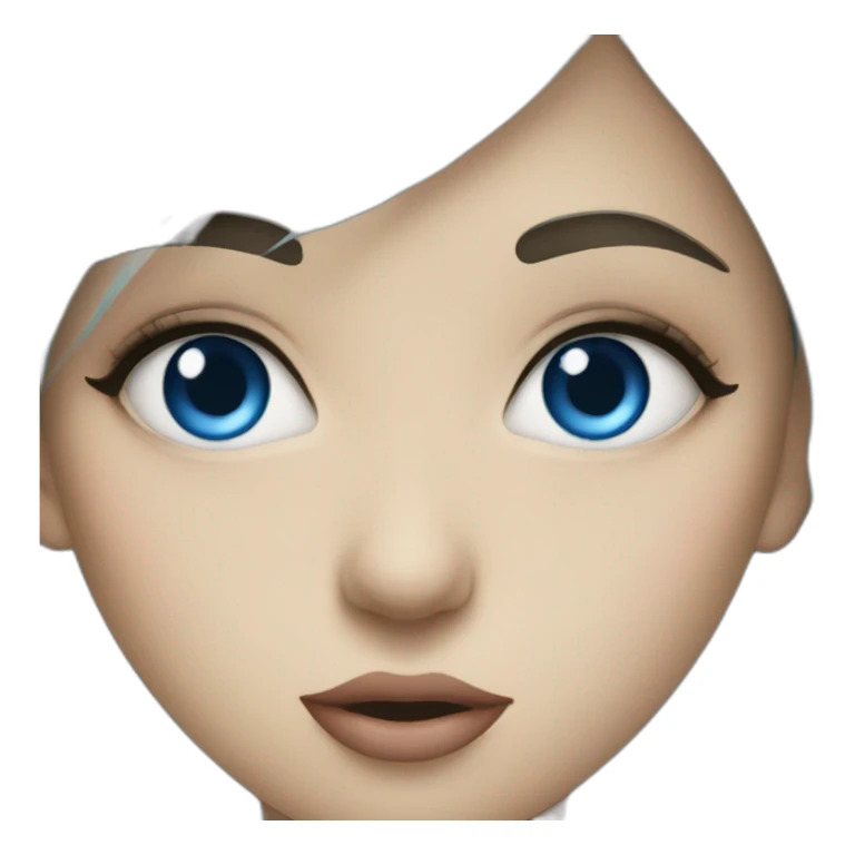 Blue eye girl sending kisses sticker