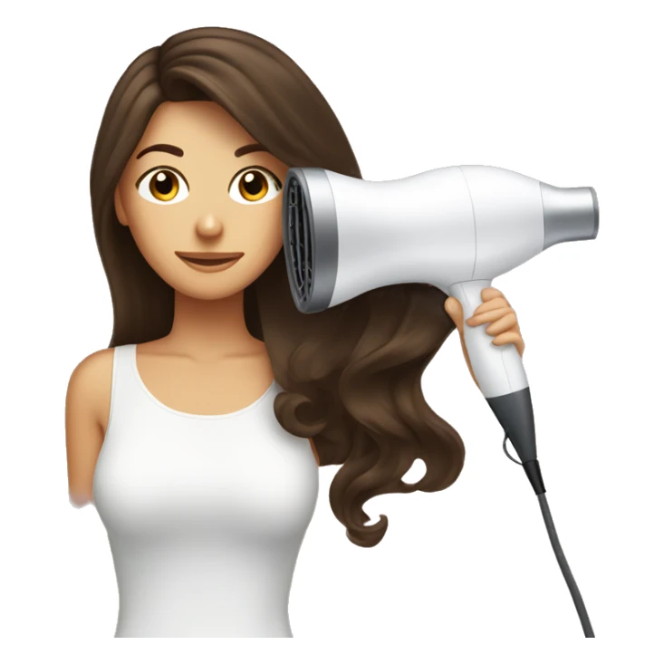 Brunette girl blow drying hair sticker