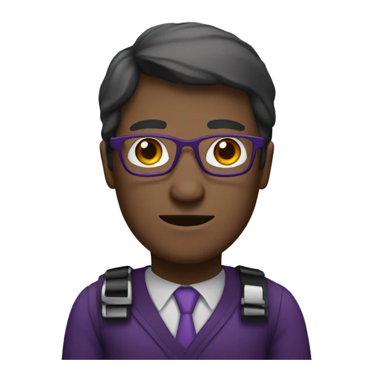 avatar with purpel colors for a man waring glasses  sticker
