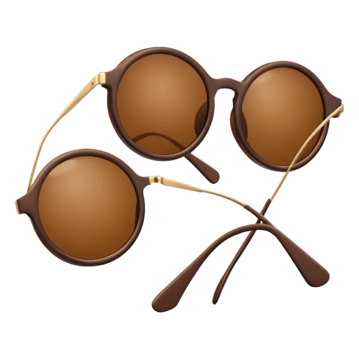 A pair of round-framed sunglasses with brown lenses sticker