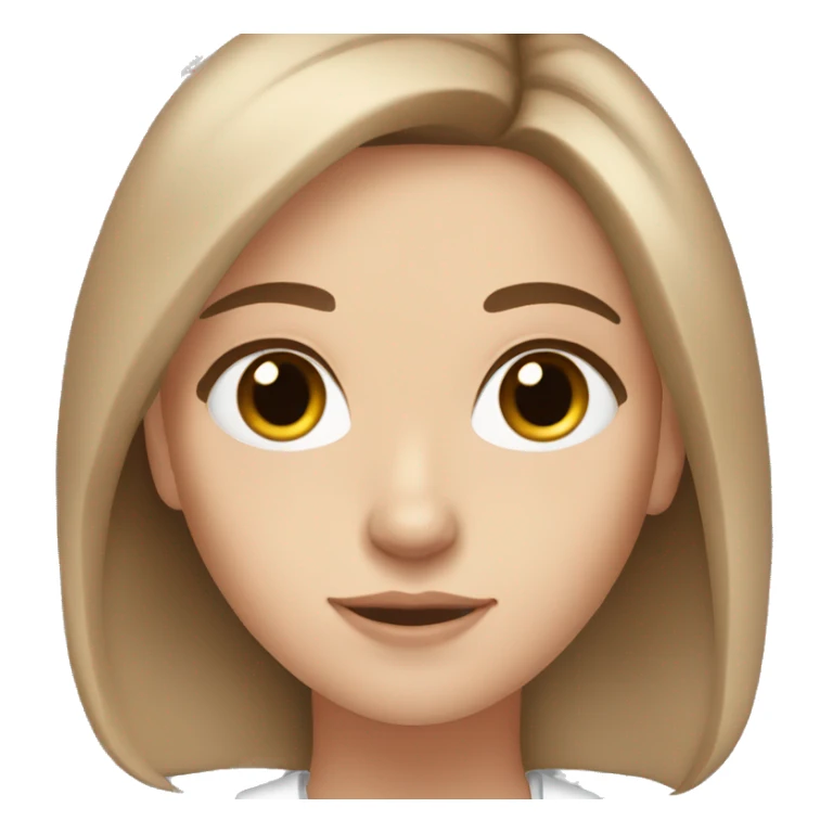 White girl with brown hair and almond brown eyes  sticker